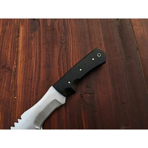 มีดแทรคเกอร์ Burraq OEM DIY ทำมือ ขนาด 12 นิ้ว เหล็ก D2 ด้ามไมคาร์ต้า ลายตอกแบบ Hammered Texture พร้อมปลอกหนัง - Product Image 5