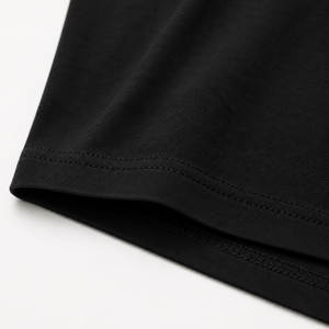 <b>Black</b> Summer Solid Jersey Cotton Oversized <b>Women</b> T-<b>Shirt</b> Short Sleeve Crew Neck Loose Fit Tee Casual Daily Wear - Product Image 5