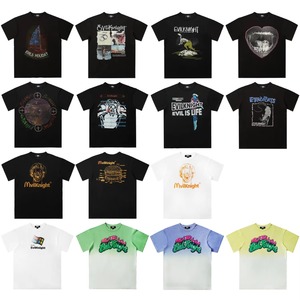 T-shirts décontractés pour hommes, 100% coton 220g, respirants, anti-plis, à motif dessin animé vierge, personnalisables par sérigraphie et tricot - Product Image 5