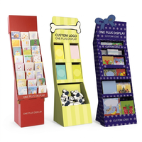 Présentoir de sol en carton personnalisé, porte-revues multi-poches pour magazines, livres, cartes de vœux, cartes postales, pour magasins de détail