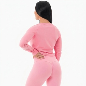 Custom Women <b>Long</b> <b>Sleeve</b> Cropped Jersey Fitness Gym Workout Activewear Sports <b>Top</b> Custom Logo - Product Image 3