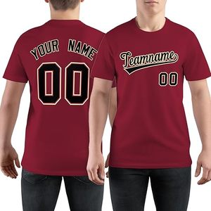 T-shirt personnalisé noir à manches courtes pour homme avec impression nom et numéro, col rond, coupe décontractée en jersey - Product Image 5