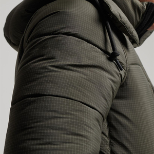 Veste longue à capuche pour homme avec col en fourrure, coupe-vent, rembourrée de duvet, manteau d'hiver uni, style décontracté - Product Image 4