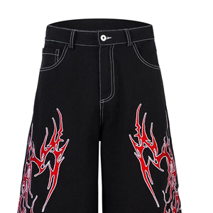 Pantalones Vaqueros Anchos con Bordado Personalizado Glory, Jeans Holgados de Estilo Urbano para Hombre y Mujer, Fabricación OEM - Product Image 3