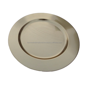 Hecho a mano de metal dorado de 13 pulgadas para placa de cargador, cena de boda ecológica y eventos de fiesta, plato para decoración del hogar - Product Image 4