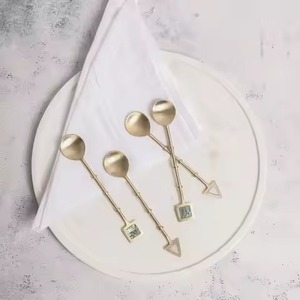 Contemporary Finish Metal Tea <b>Spoon</b> Stainless Steel Coffee <b>Spoon</b> Sugar Stirring <b>Spoon</b> Dessert Cutlery <b>Table</b> - Product Image 6