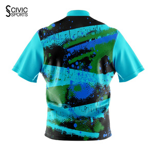 Zipper Jerseys Sublimation Mens Bowling <b>Darts</b> Polo T Shirts 3D Dartsboad Design <b>Dart</b> Jersey Uniform - Product Image 4