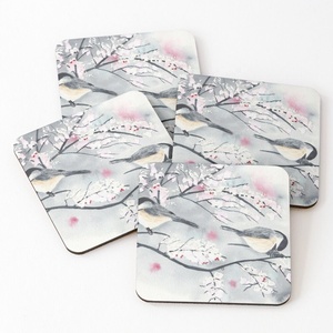 Custom Handmade Modern Luxury Meena Printed Floral Coaster <b>Set</b> with Matching Wooden Storage Eco-Friendly Decorative India - Product Image 6