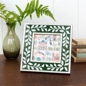 Cadre photo mural horizontal artisanal FAIZA CRAFT FC-7584 en résine noire et blanche incrustée, imprimé UV, élégant et décoratif - Product Image 3
