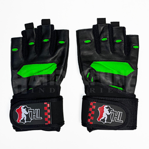 Gants de sport respirants pour hommes et femmes, pour entraînement, tractions, musculation, en PU, demi-doigts, avec support de poignet réglable - Product Image 1