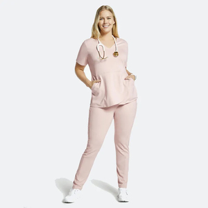 2026 New Design Healthcare Uniform Sets Stretch Polyester Anti Shrink 2 Pocket Top & Body Fit Pants for <b>Nurse</b> Medical Scrub Set - Product Image 4