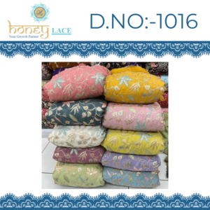 Tela Georgette Premium Fendy de Punto por Urdimbre No Tejida para Prendas de Niños y Niñas, Peso Medio, Bordado Floral con Cuentas, Ideal para Bodas - Product Image 2