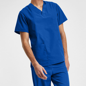 Tenues médicales unisexes à manches courtes en sergé de coton et polyester, col en V, les plus vendues pour l'hôpital - Product Image 3