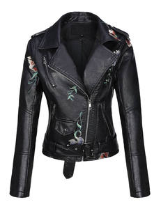 Unique Style Faux <b>Leather</b> Quilted Breathable <b>Long</b> Sleeve <b>Women's</b> Winter Motorcycle <b>Jacket</b> Customizable High Quality Windproof - Product Image 4