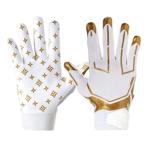 Custom Sublimated American Football <b>Gloves</b> Spandex/Polyester/Neoprene <b>Moisture</b> Wicking Fabric Velcro Closure Football <b>Gloves</b> Men - Product Image 6