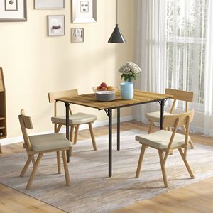 Industrial Drop Leaf Dining <b>Table</b> Expandable and Extendable <b>for</b> <b>2</b> to 4 People Walnut <b>Kitchen</b> <b>Table</b> <b>for</b> <b>Small</b> Spaces - Product Image 2