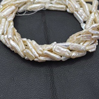 Perles de culture d'eau douce naturelles blanches baroques de 15 mm, 20 mm, 25 mm, 30 mm, perles longues percées, qualité AAA++, fabrication artisanale en Inde