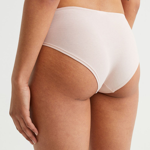 Braguitas de encaje de algodón 100% sin costuras para mujer, talla grande, de tiro medio, con estampado de color liso, lencería cómoda y elegante. - Product Image 4