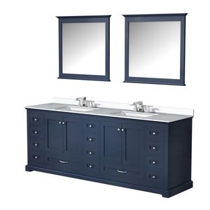 Blu navy 84 pollici. L X 22 Pollici Mobile bagno doppio D con piano in quarzo bianco e 34 pollici Set Rubinetto con 2 Specchi per Mobili Bagno - Product Image 4