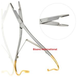 ที่จับเข็มผ่าตัดขนาดเล็ก Mathieu Olsen Hegar สำหรับงานผ่าตัดจุลศัลยกรรมทางทันตกรรม ปลายเข็ม TC  ทำจากสแตนเลส  ขายส่งโดย BISONS - Product Image 1