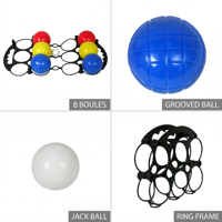 Ensemble de 6 boules de pétanque colorées en plastique pour jardin, pelouse et plage