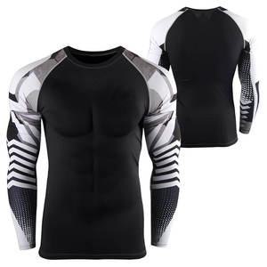 <b>Men</b> Long Sleeve <b>Compression</b> Rash Guard Breathable Quick Dry UPF50 Printed Fitness <b>Shirt</b> MMA XL Custom Logo Training Top - Product Image 3
