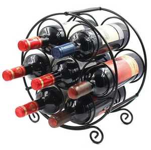 Estante de hierro para botellas de vino estilo rústico para cocina, decoración del hogar, mesa de comedor, exhibidor de champán y vino, soporte para bar. - Product Image 4