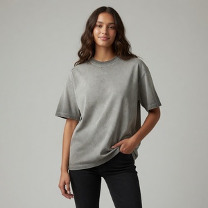 เสื้อยืดผู้หญิงคอกลมแบบวินเทจสไตล์ซัมเมอร์ ล้างสีแบบแอซิดวอช ขายส่ง - Product Image 6