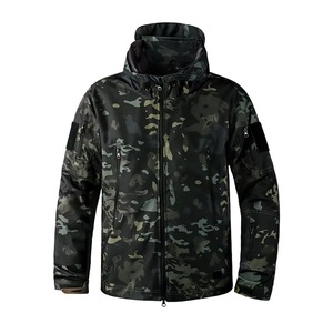 Men's Hooded Camouflage <b>Safari</b> Jacket Waterproof Polyester Shell Regular Fit Workwear Style Autumn Zipper Closure - Product Image 6