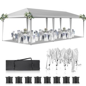 Tenda a baldacchino portatile bianca 10x30 piedi, istantanea e pieghevole, per eventi all'aperto, feste, matrimoni, lauree - Product Image 2