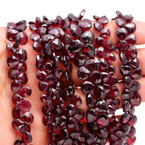 Cuentas de Granate Natural de Hyderabad, Facetadas en Forma de Corazón, 7MM 8MM, Cuentas Sueltas de Piedras Preciosas, Precio al por Mayor, para Fabricación de Joyería - Product Image 5