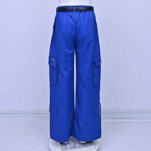 Pantalones Cargo de Mujer de Primera Calidad, Personalizados, 100% Algodón, Transpirables, Cintura Elástica, Corte Holgado, Pierna Recta, Largura Completa - Product Image 4
