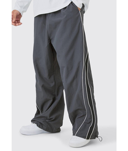 Pantalones Deportivos Retro Americanos de Estilo Hip Hop para Hombre, con Estampado DTG, de Poliéster, a Rayas, Casuales, de Pierna Ancha, de Nailon, para Parejas - Product Image 1