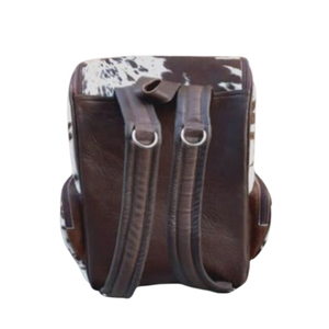 Mochila de cuero de vaca con estampado animal, múltiples bolsillos, cierre de cremallera, mochila unisex de moda para el día a día, 15 pulgadas - Product Image 3