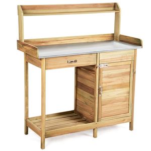 Banco da Lavoro in Legno Massello per Esterni, Ideale per Patio, Giardino e Hotel - Product Image 3