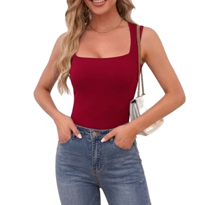 Wholesale <b>Women</b> Scoop Neck Tank Top Soft Cotton <b>Sleeveless</b> Casual Summer Basic <b>Shirt</b> Private Label Manufacturer - Product Image 2