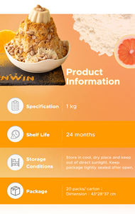 SIGNWIN Poudre de glace aromatisée aux fruits de la passion et à la neige, sucrée, sac de 1 kg, conditionnement pour stockage à température ambiante, 16% Brix, durée de conservation de 2 ans - Product Image 6