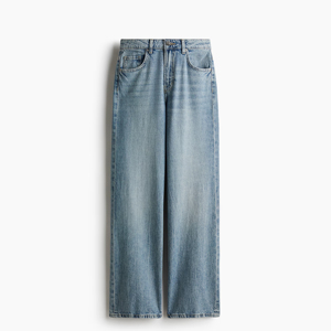 Jean en denim Bleecker taille haute à jambe large pour femme – Tendance, décontracté et confortable pour le quotidien - Product Image 1