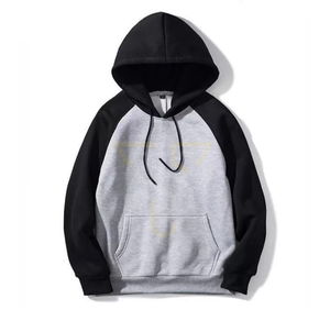 Nouveau design d'usine : Pull d'hiver bicolore pour homme avec logo personnalisé, couleur unie, impression numérique thermique, 100 % coton - Product Image 1