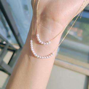 Collar de Perlas Barrocas de Agua Dulce de 3-4 mm con Cadena de Clavícula con Colgante de Corazón Retro, Diseño de Nicho de Lujo Ligero - Product Image 1