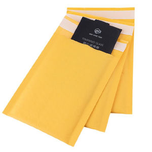 ถุงกระดาษคราฟท์สั่งทำขายส่ง สีเหลือง กันน้ำ บุฟองน้ำ สำหรับจัดส่งเทียน - Product Image 1