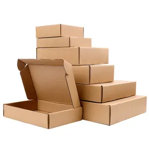 Benutzer definiertes Logo Brown Kraft papier Wellpappe Karton Kunden spezifische Versand verpackung Mailer Box zum Verpacken