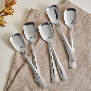 Minimalist Stainless Steel Serving Spoons High Mirror Polish Dishwasher Safe Catering <b>Flatware</b> Set - Product Image 1
