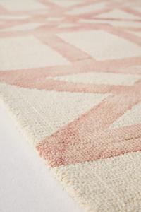 Tapis rectangulaire moderne géométrique abstrait en laine tuftée à la main, à poils moyens, lavable, avec envers en polypropylène, pour salon - Product Image 6