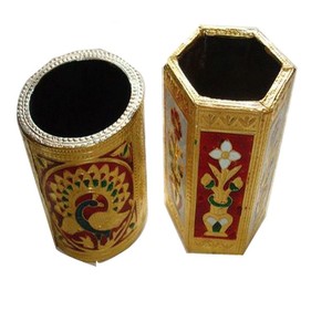 High Quality Handmade Traditional Style <b>Pen</b> Holder Good Selling Decorative Gift From Indian Supplier Plated Silk Screen Printing - Product Image 6