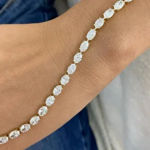 Elegante Pulsera de Diamantes Cultivados en Laboratorio con Corte Ovalado de 9.80 Ct, E VS1, Oro Amarillo de 14K - Product Image 5