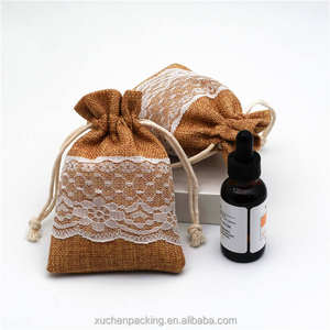 Sustainable Jute <b>Drawstring</b> Jewelry Bags Small Rustic Gift <b>Pouches</b> for Wedding Favors - Product Image 5