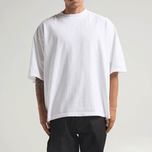 T-shirt surdimensionné court à épaules tombantes en coton biologique 100 % personnalisé avec logo, coupe ajustée, 280 g/m², vente en gros - Product Image 5