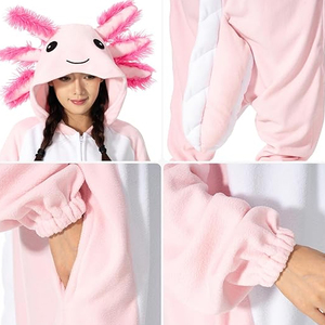 Pyjama Combinaison Femme Personnalisé à Capuche Hiver Automne en Polaire Respirant avec Logo Imprimé Brodé sur le Devant Manches Longues - Product Image 6
