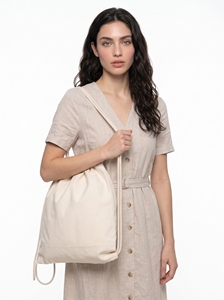 Mochila minimalista de lona con cordón y correa de cuerda para uso diario - Product Image 1